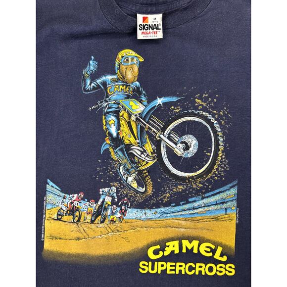 VTG 1989 Camel Supercross Motocross Short Sleeve Shirt Size M Rare Made in USA - Picture 16 of 16